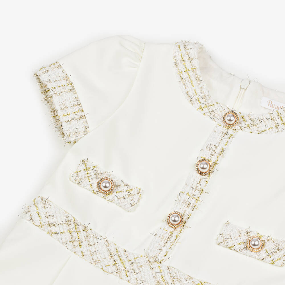 Patachou-Элегантный кремовый комбинезон для девочек | Childrensalon Outlet