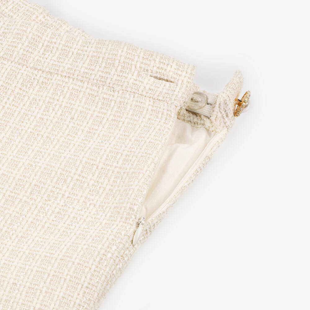 Patachou-Элегантный кремовый твидовый ансамбль для девочек | Childrensalon Outlet