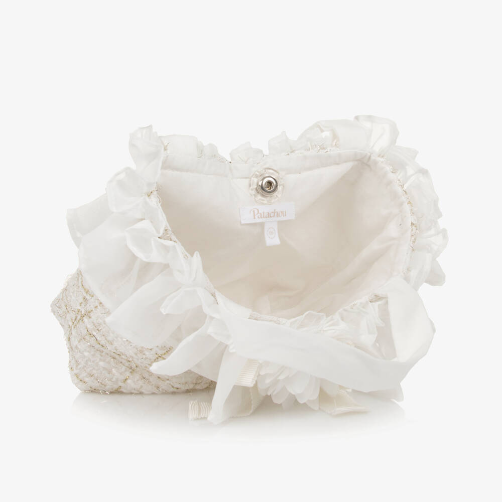 Patachou-Girls Elegant Ivory Tweed Purse | Childrensalon Outlet