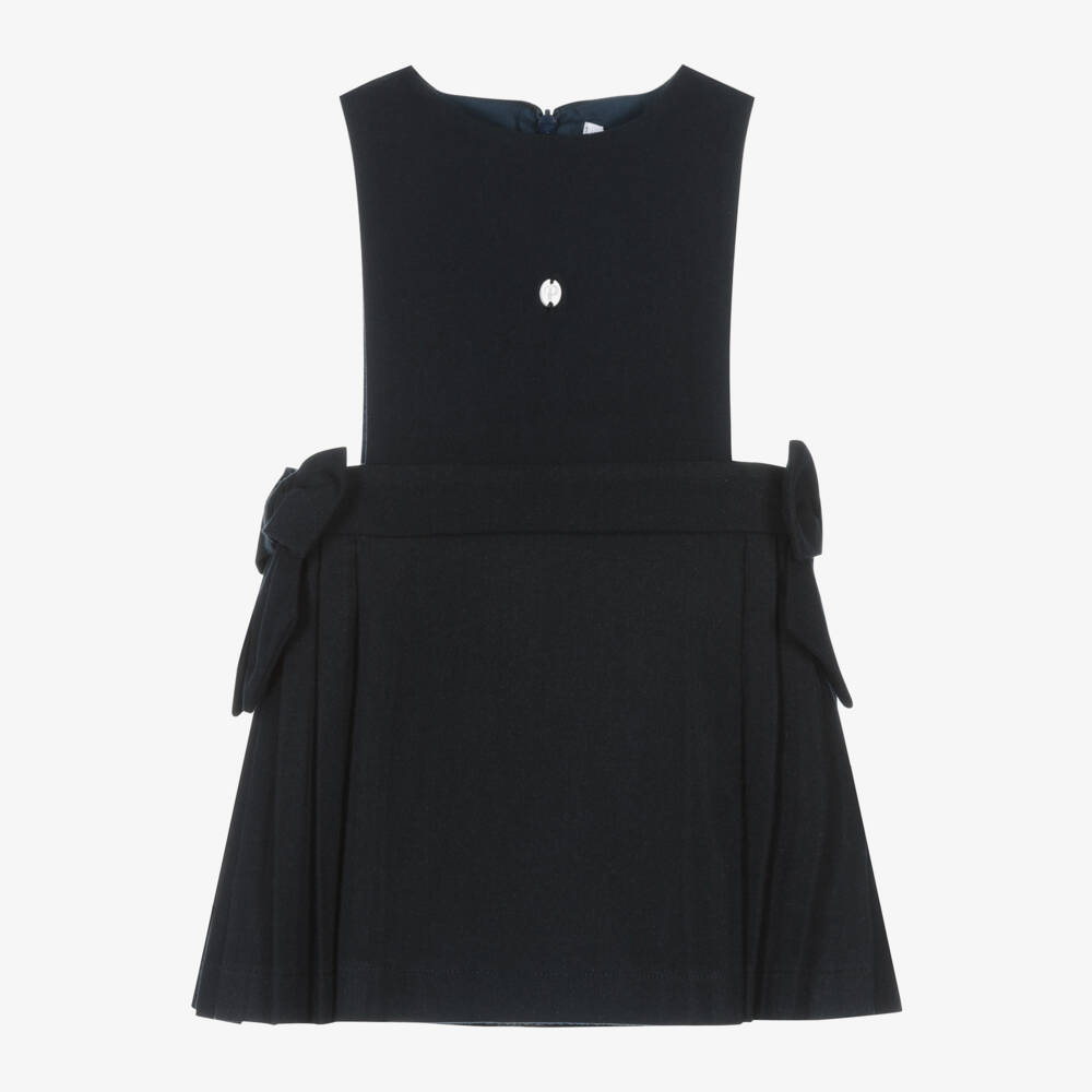 Patachou-Girls Elegant Navy Pinafore Dress | Childrensalon Outlet