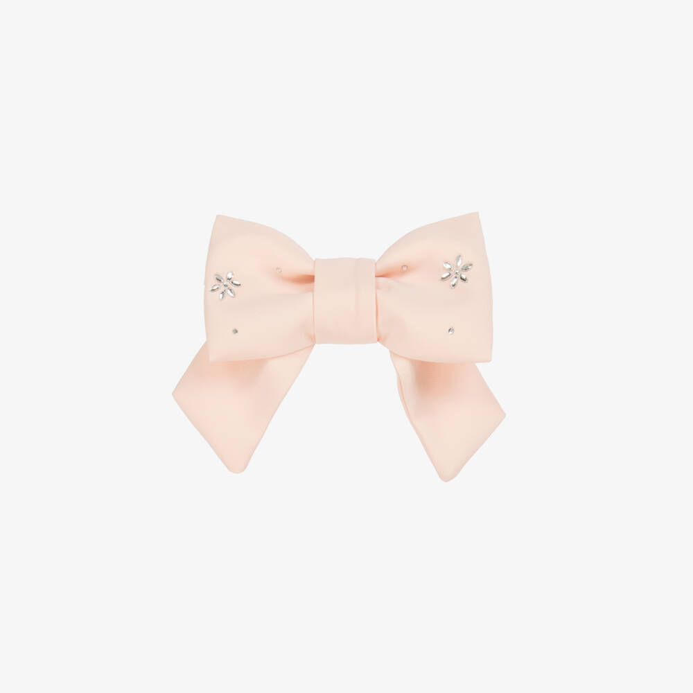 Patachou-Girls Elegant Pink Crepe Hair Bow | Childrensalon Outlet