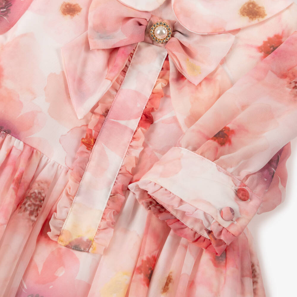 Patachou-Элегантное розовое платье с цветочным узором для девочек | Childrensalon Outlet