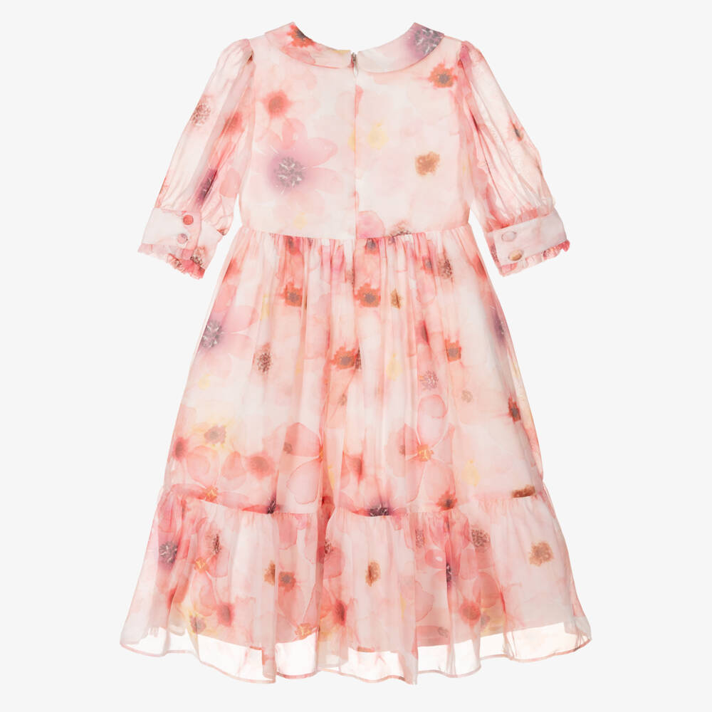 Patachou-Элегантное розовое платье с цветочным узором для девочек | Childrensalon Outlet