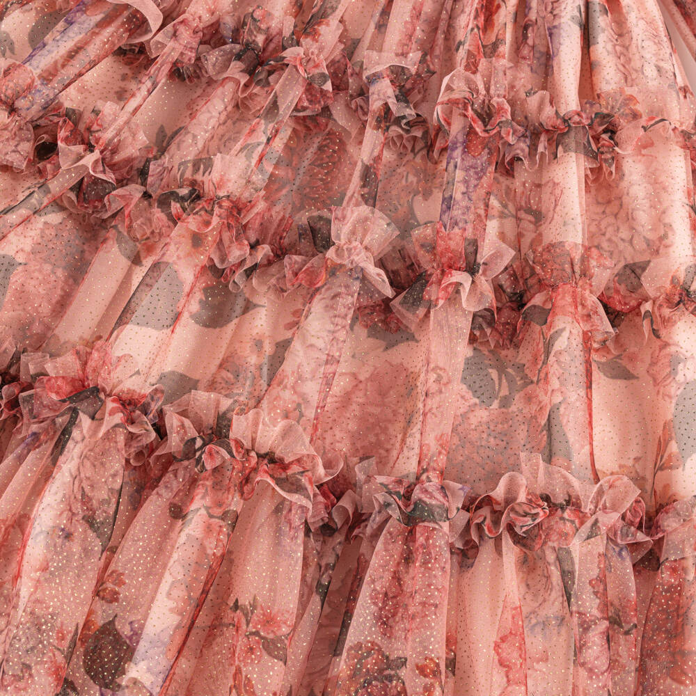 Patachou-Girls' Elegant Pink Ruffle Tulle Dress | Childrensalon Outlet