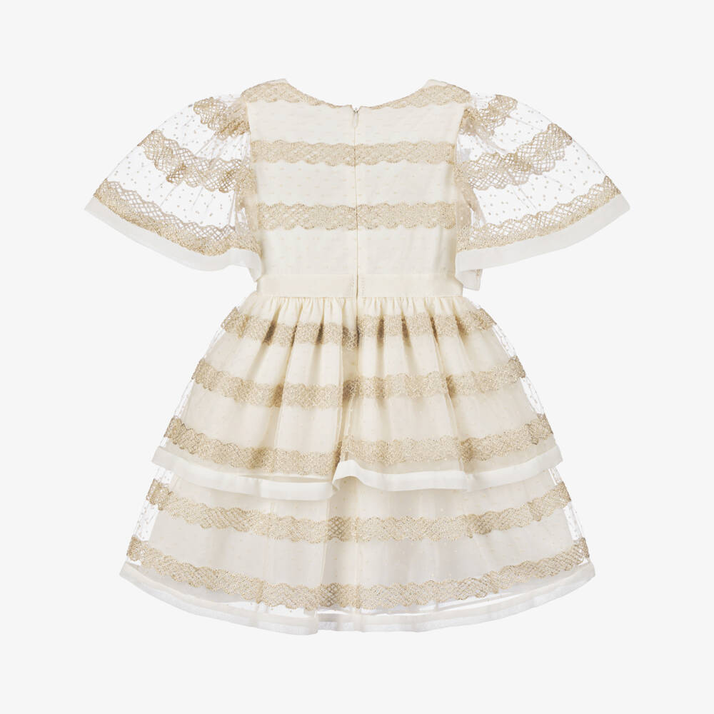 Patachou-Girls Elegant Tulle & Chiffon Gown | Childrensalon Outlet