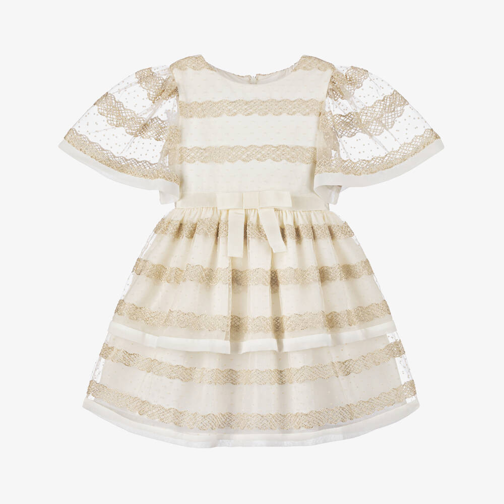 Patachou-Girls Elegant Tulle & Chiffon Gown | Childrensalon Outlet