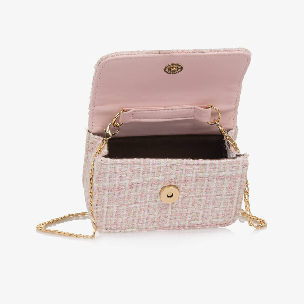 Patachou-Girls Elegant Tweed Purse in Pink | Childrensalon Outlet