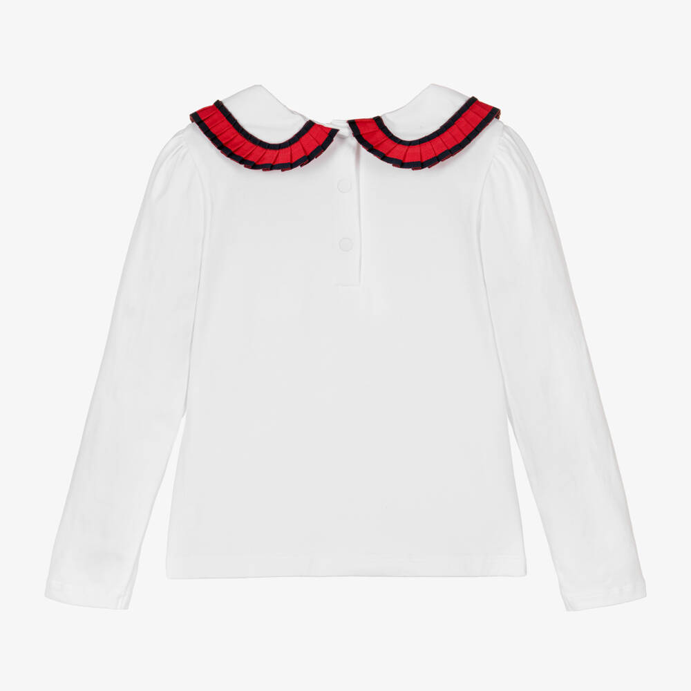 Patachou-Girls Elegant White Bow Blouse | Childrensalon Outlet