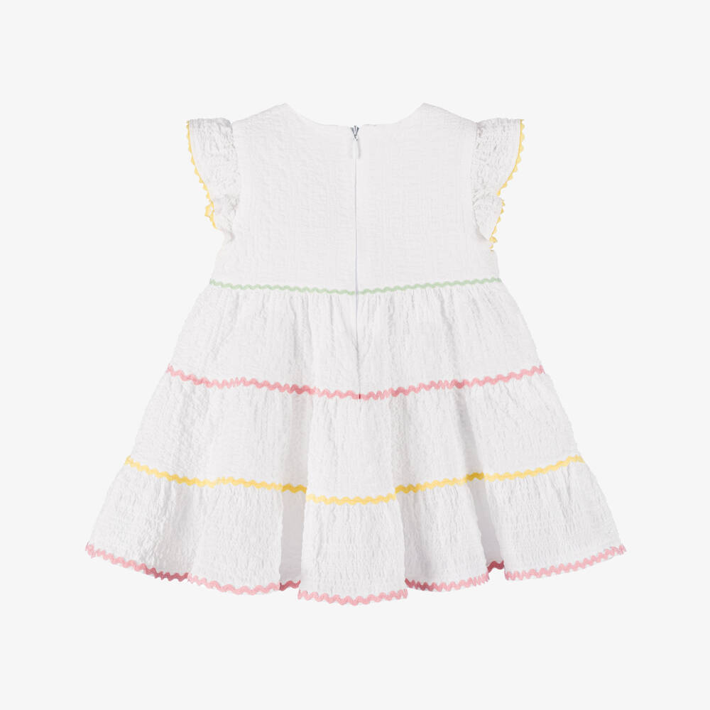 Patachou-Girls Elegant White Cotton Frock | Childrensalon Outlet