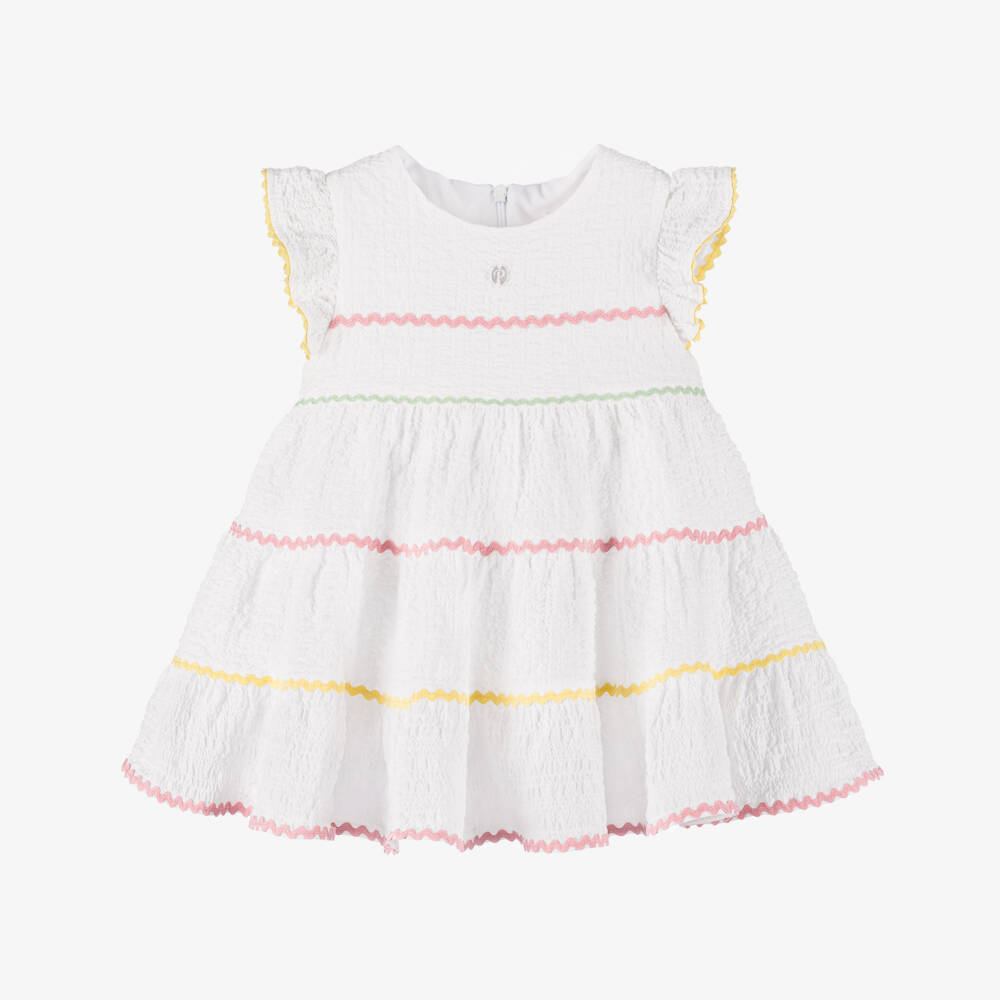 Patachou-فستان قطني أبيض أنيق للبنات | Childrensalon Outlet