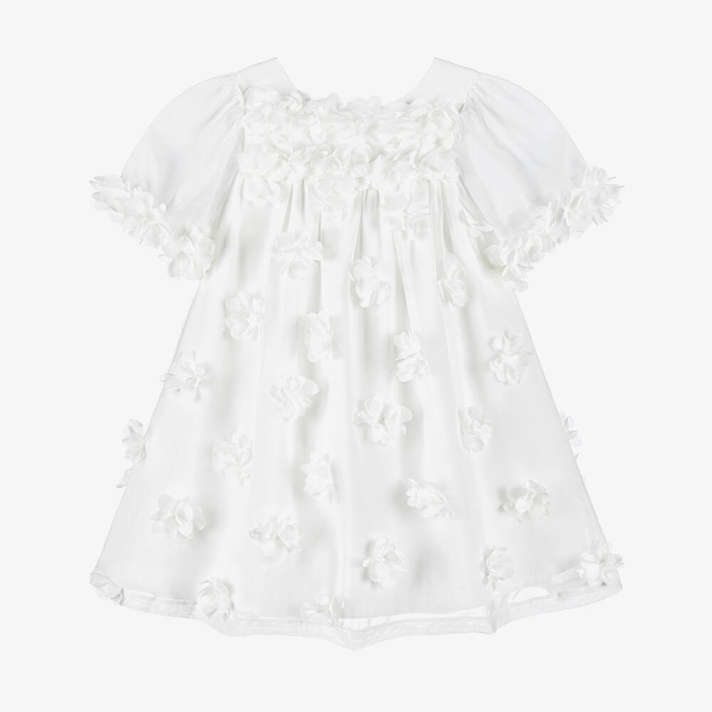 Patachou-Girls Elegant White Floral Frock | Childrensalon Outlet