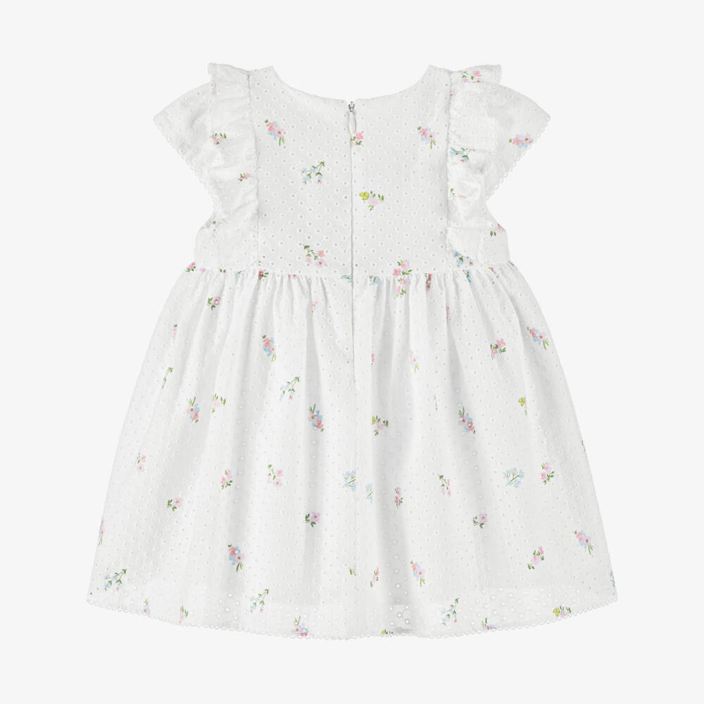 Patachou-فستان أبيض أنيق مزين بالزهور للبنات | Childrensalon Outlet