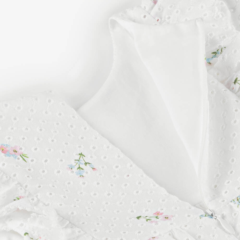 Patachou-فستان أبيض أنيق مزين بالزهور للبنات | Childrensalon Outlet