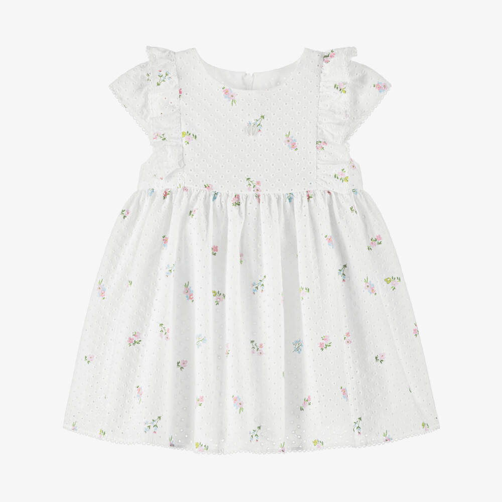 Patachou-Элегантное белое платье с цветочным узором для девочек | Childrensalon Outlet