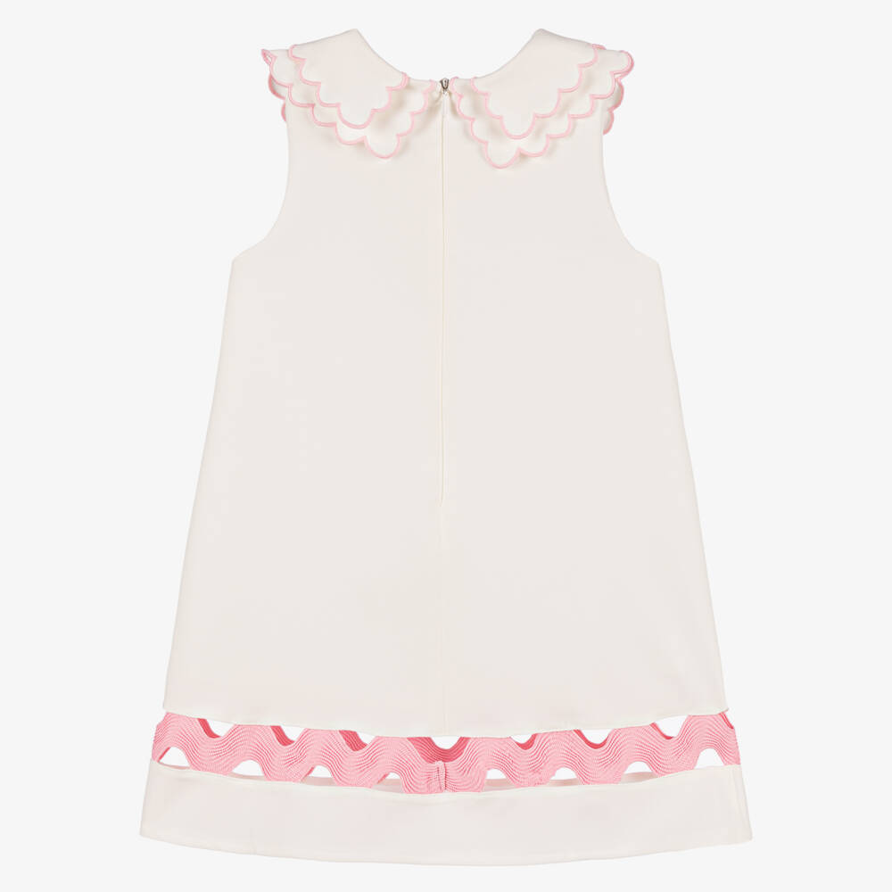Patachou-Girls Elegant White Scallop Dress | Childrensalon Outlet
