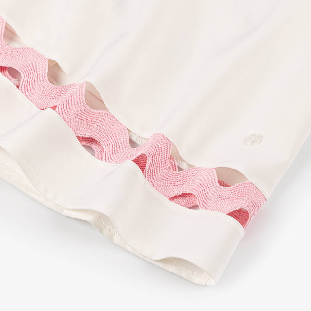 Patachou-Girls Elegant White Scallop Dress | Childrensalon Outlet