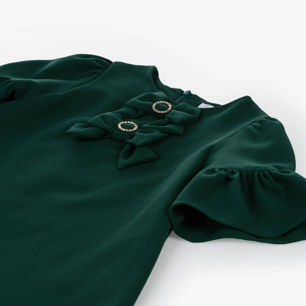 Patachou-Girls Emerald Crêpe Frock | Childrensalon Outlet