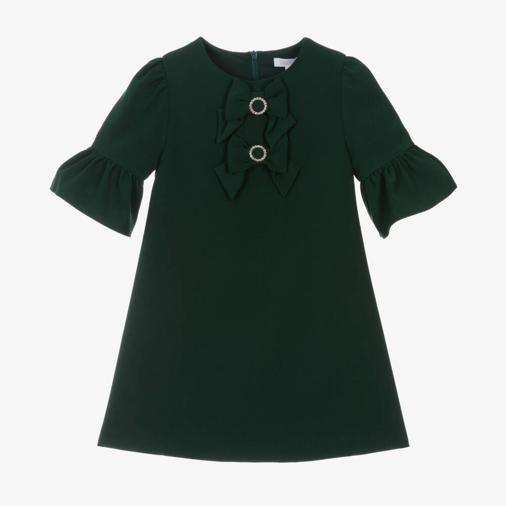 Patachou-Girls Emerald Crêpe Frock | Childrensalon Outlet