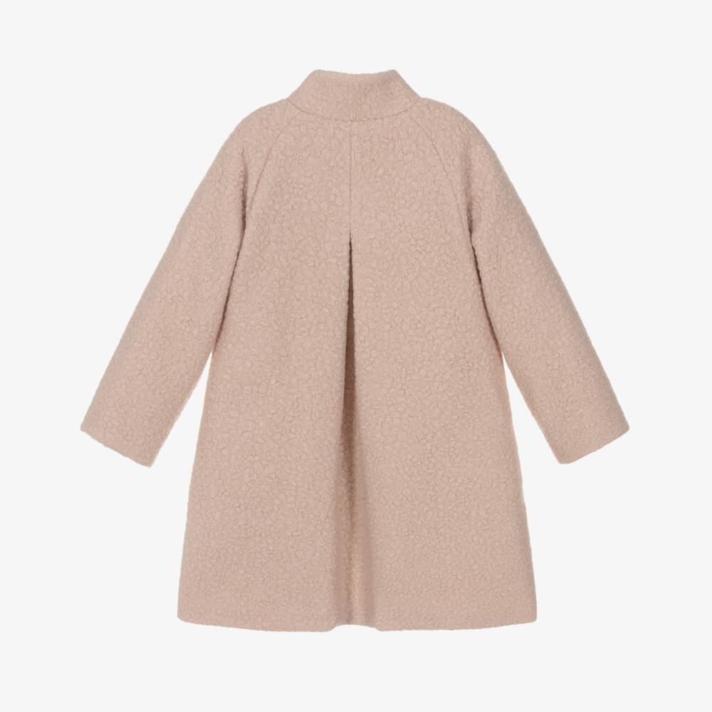 Patachou-Girls Fawn Pink Bouclé Coat | Childrensalon Outlet