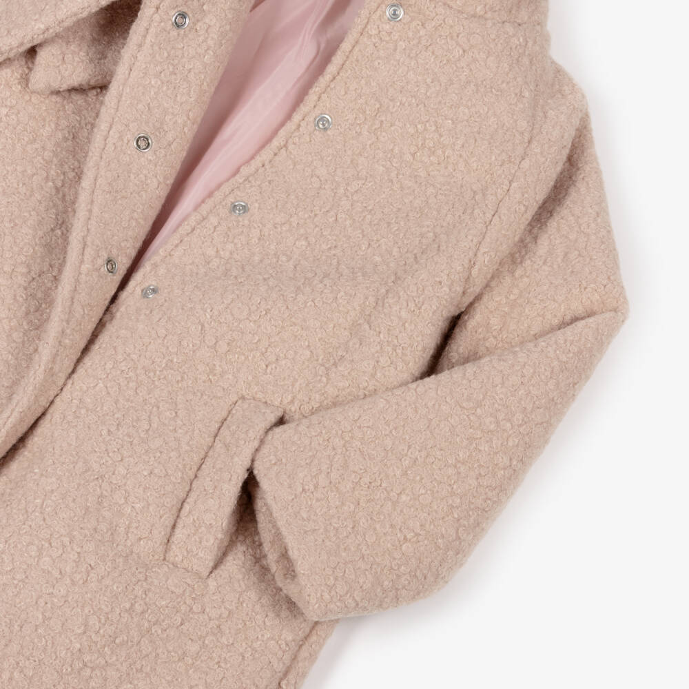 Patachou-Girls Fawn Pink Bouclé Coat | Childrensalon Outlet