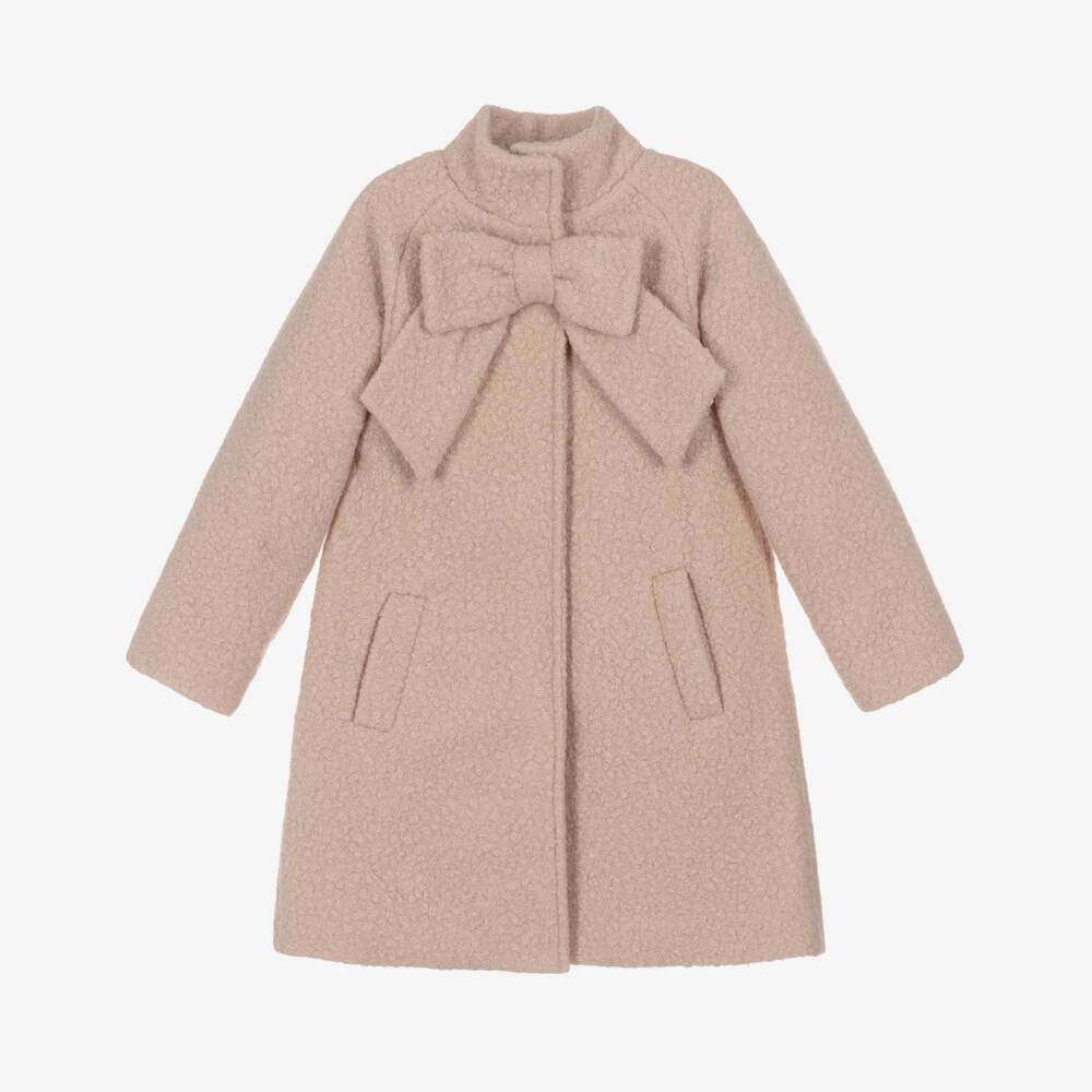 Patachou-Girls Fawn Pink Bouclé Coat | Childrensalon Outlet