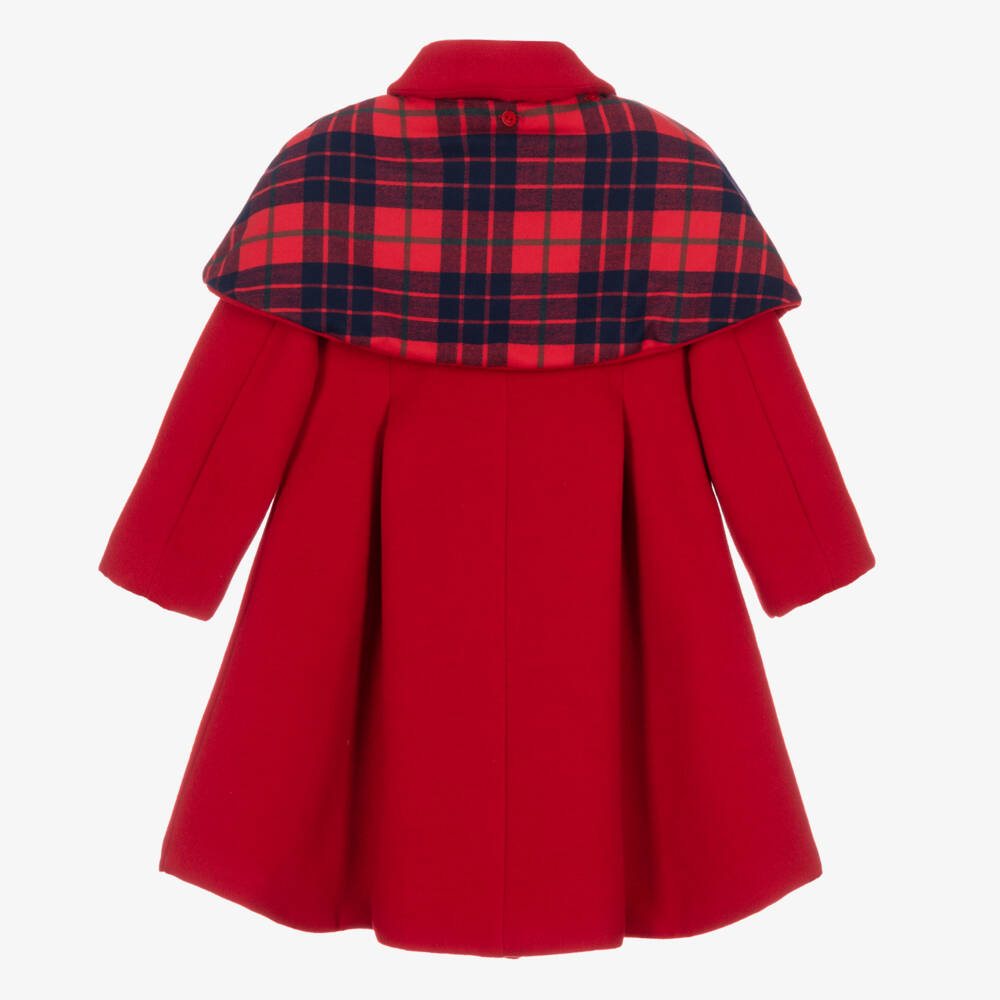 Patachou-Girls Felted Red Cape Jacket | Childrensalon Outlet