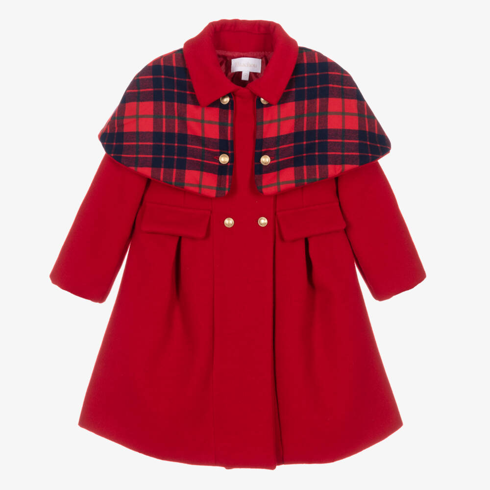 Patachou-Girls Felted Red Cape Jacket | Childrensalon Outlet
