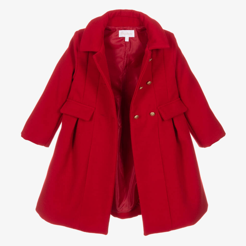 Patachou-Girls Felted Red Cape Jacket | Childrensalon Outlet
