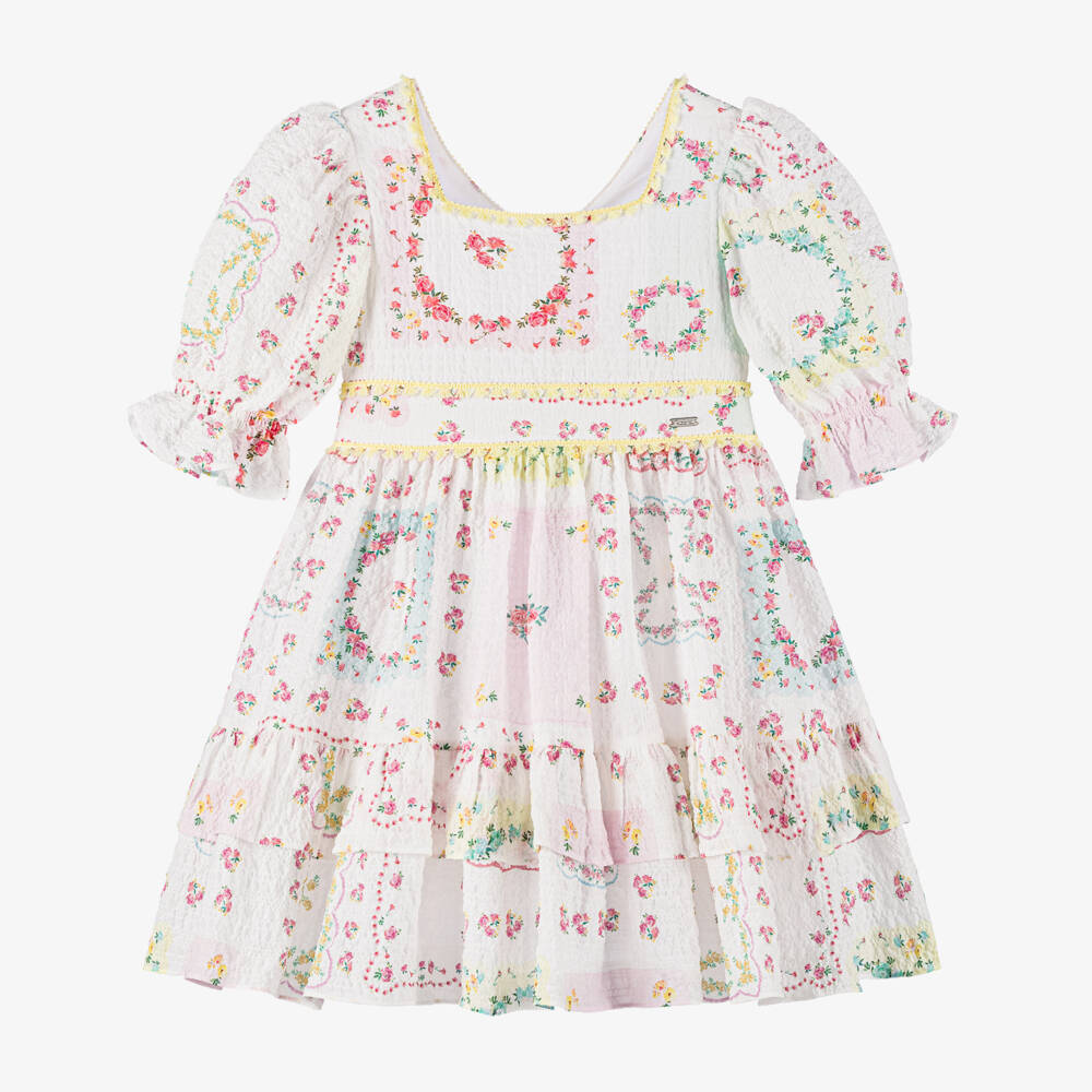 Patachou-Платье из жатки с цветочным узором для девочек | Childrensalon Outlet