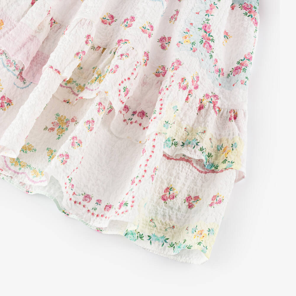 Patachou-Girls Floral Elegance Seersucker Dress | Childrensalon Outlet