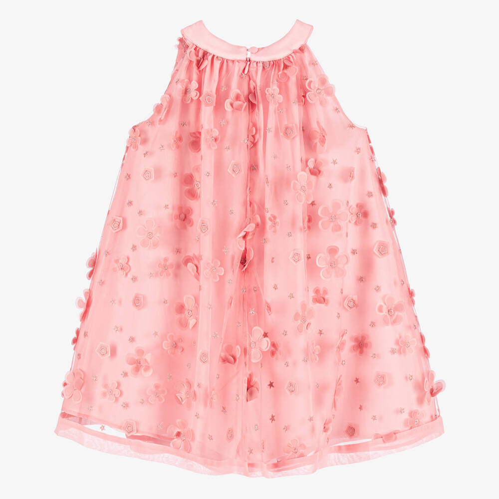 Patachou-Girls Floral Embellished Tulle Frock | Childrensalon Outlet