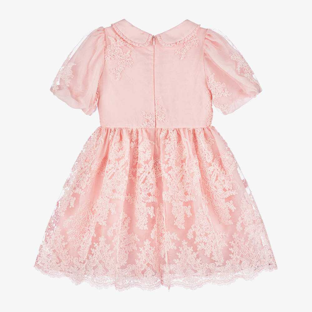 Patachou-Girls Floral Lace Pink Dress | Childrensalon Outlet