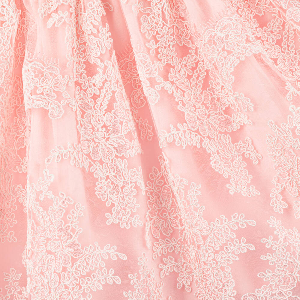 Patachou-Girls Floral Lace Pink Dress | Childrensalon Outlet
