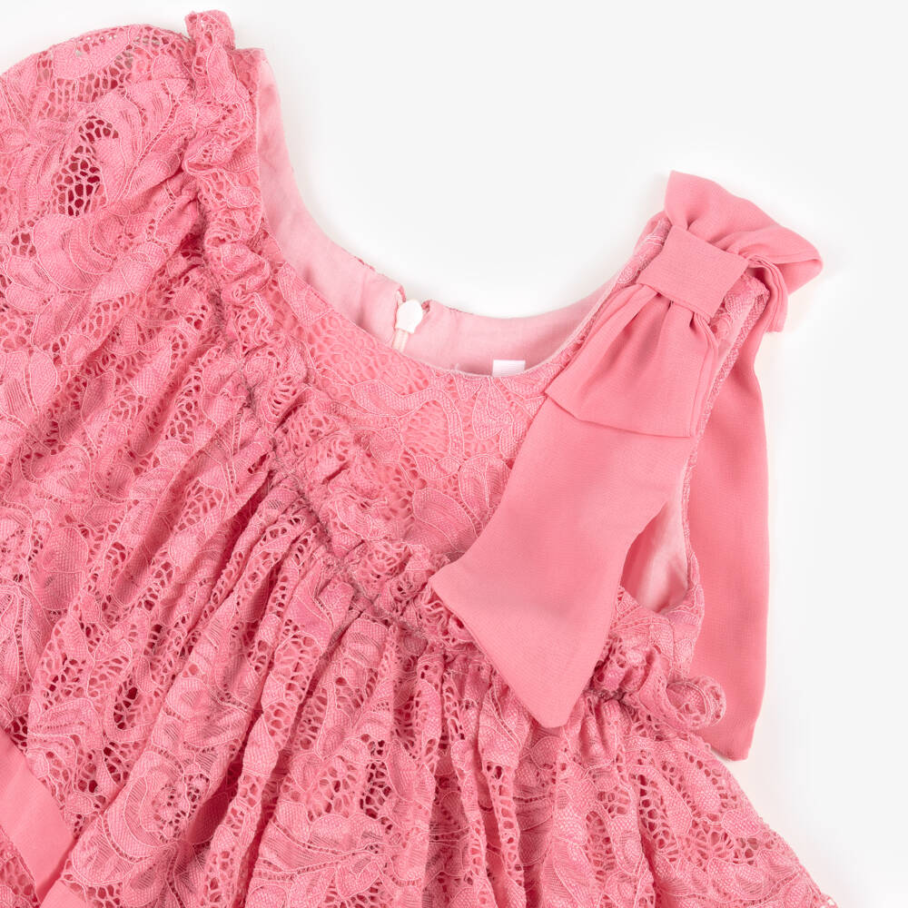 Patachou-Кружевное платье с цветочным узором розового цвета для девочек | Childrensalon Outlet