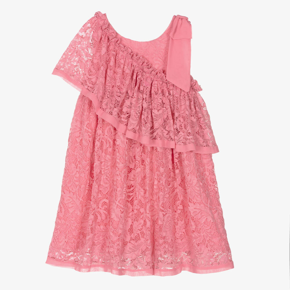 Patachou-Girls' Floral Pink Lace Gown | Childrensalon Outlet