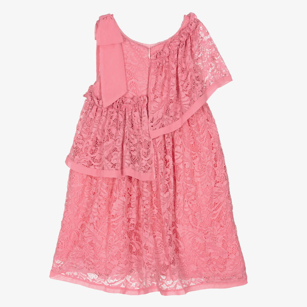 Patachou-Кружевное платье с цветочным узором розового цвета для девочек | Childrensalon Outlet