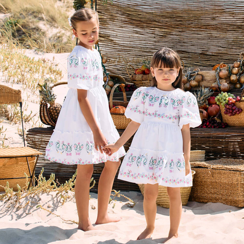 Patachou-Платье из хлопкового поплина с цветочным узором для девочек | Childrensalon Outlet