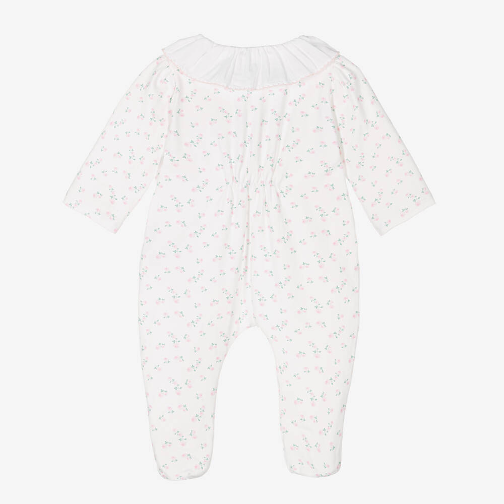 Patachou-Girls Floral Ruffle Collar Babygrow | Childrensalon Outlet