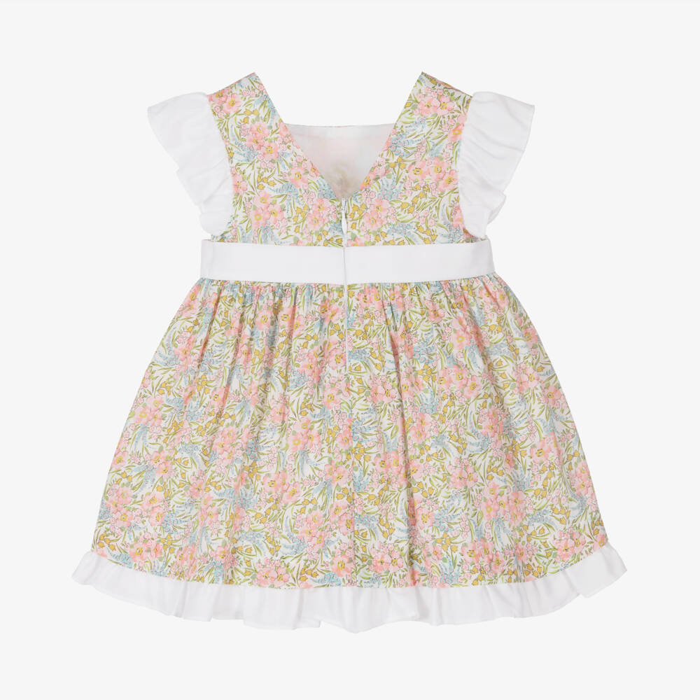 Patachou-Girls Floral Ruffle Cotton Dress | Childrensalon Outlet