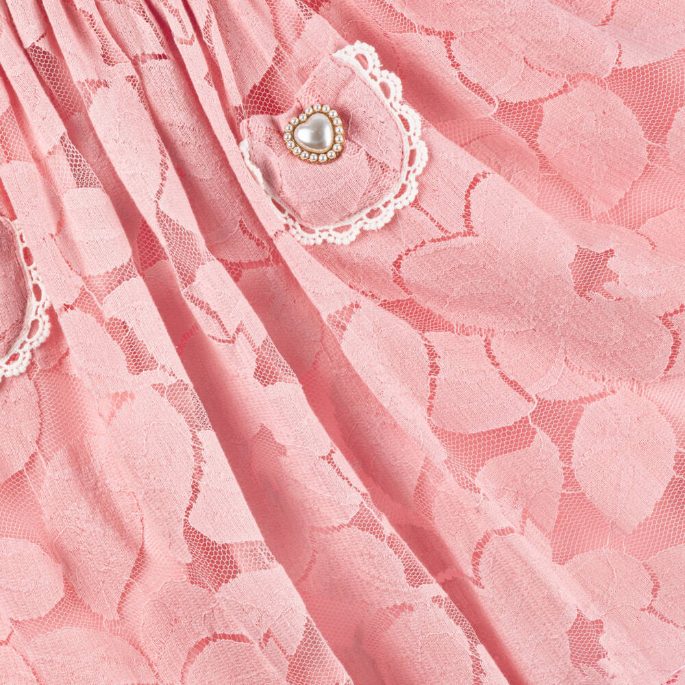 Patachou-Girls Floral Tulle Pink Dress | Childrensalon Outlet