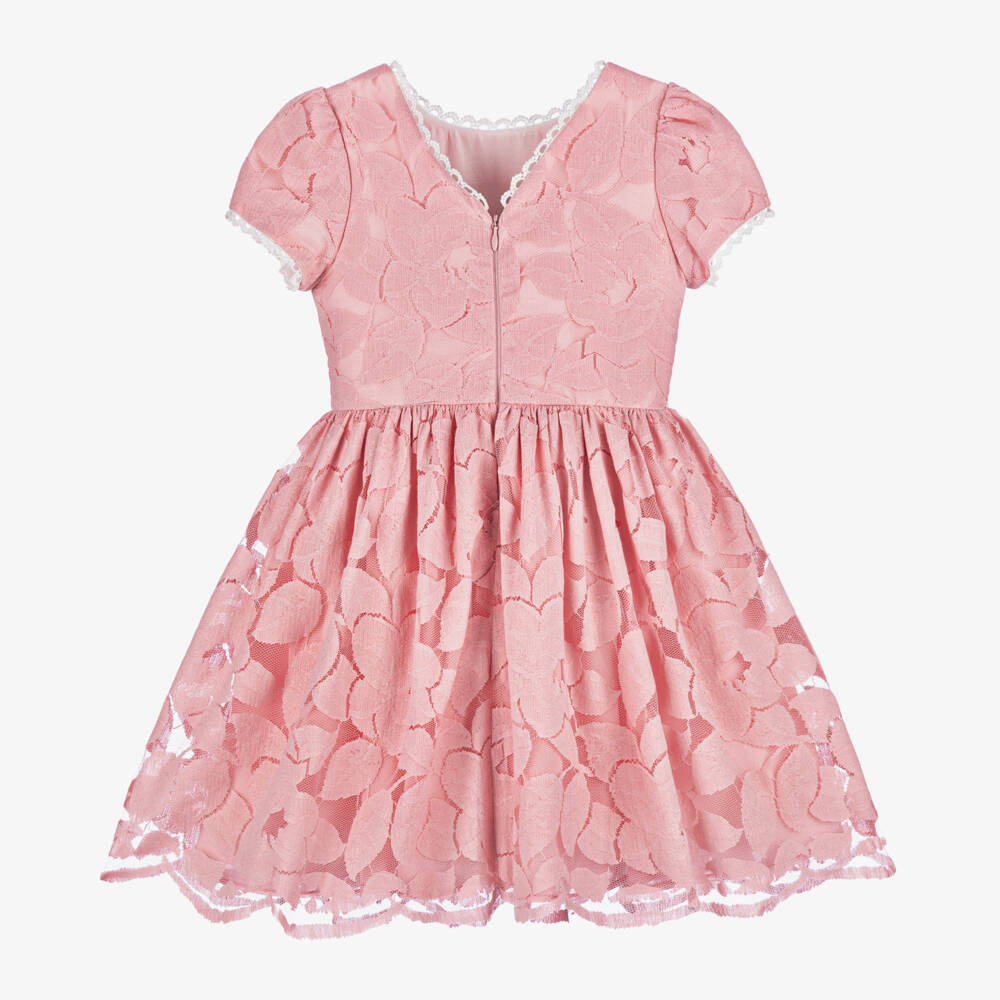 Patachou-Girls Floral Tulle Pink Dress | Childrensalon Outlet