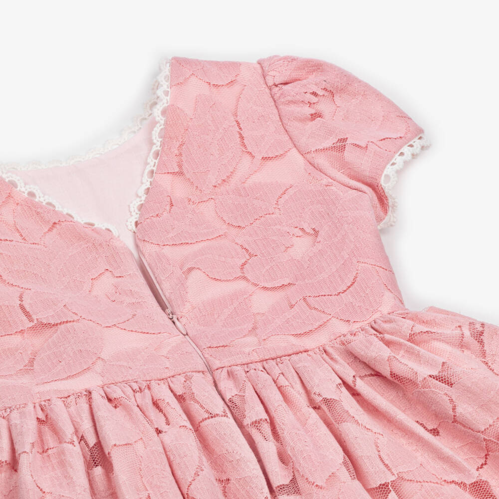Patachou-Girls Floral Tulle Pink Dress | Childrensalon Outlet