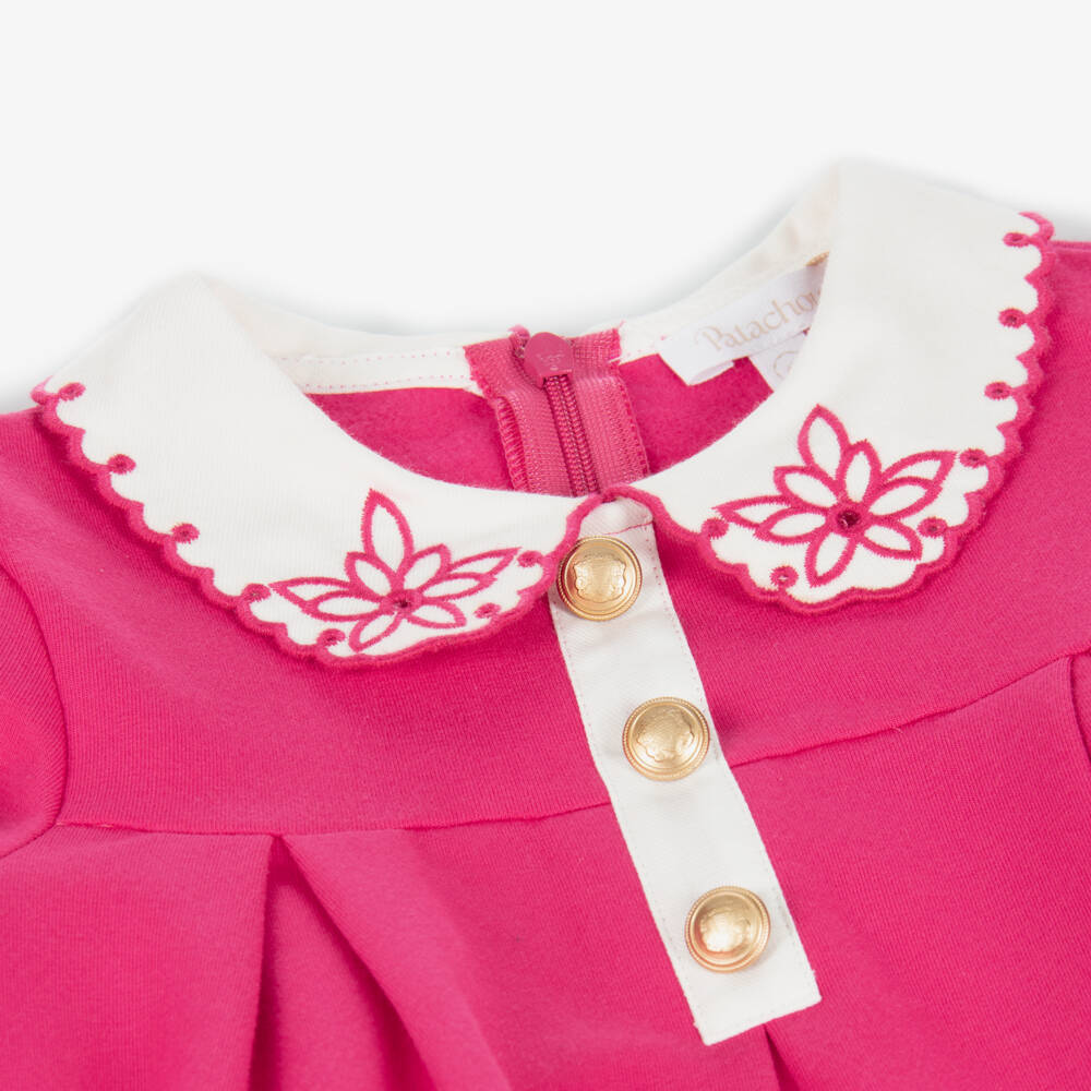 Patachou-فستان قطن جيرسي لون زهري | Childrensalon Outlet