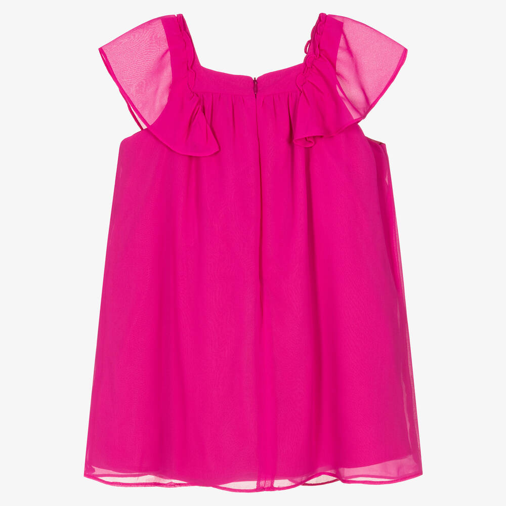 باتاشو-فستان شيفون لون زهري فيوشيا | Childrensalon Outlet