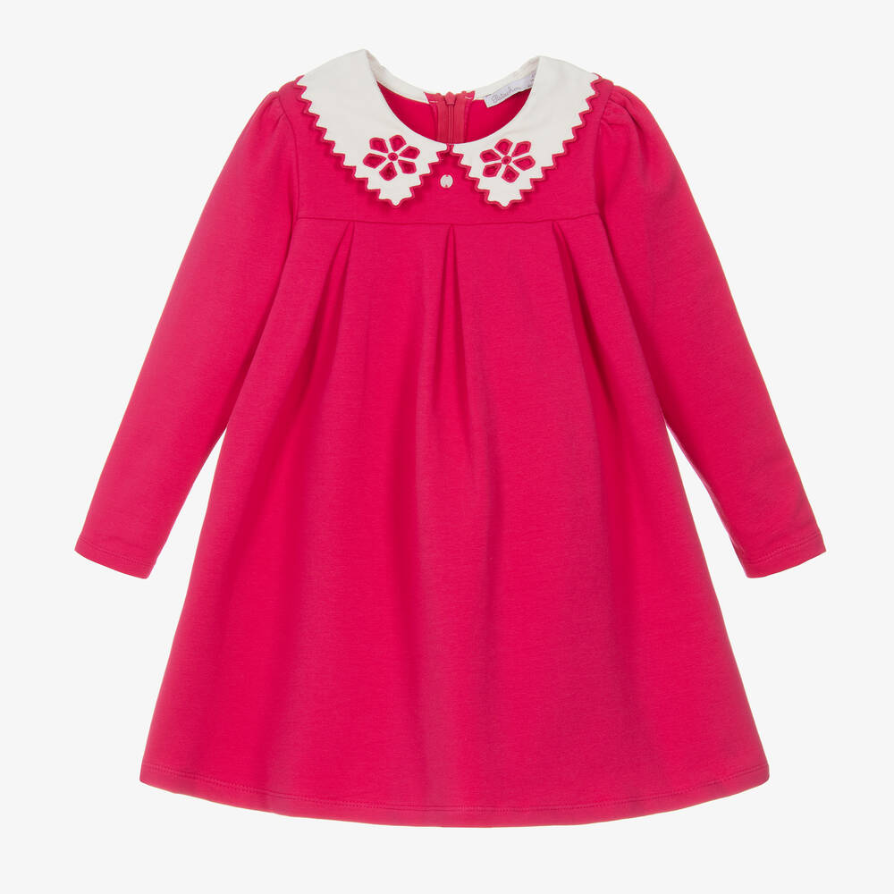 Patachou - Baumwollkleid mit Kragen Fuchsia | Childrensalon