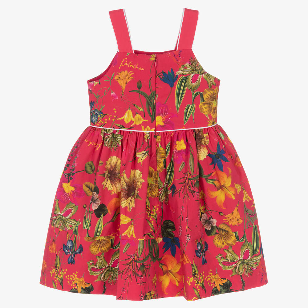 Patachou-Girls Fuchsia Pink Floral Print Dress | Childrensalon Outlet