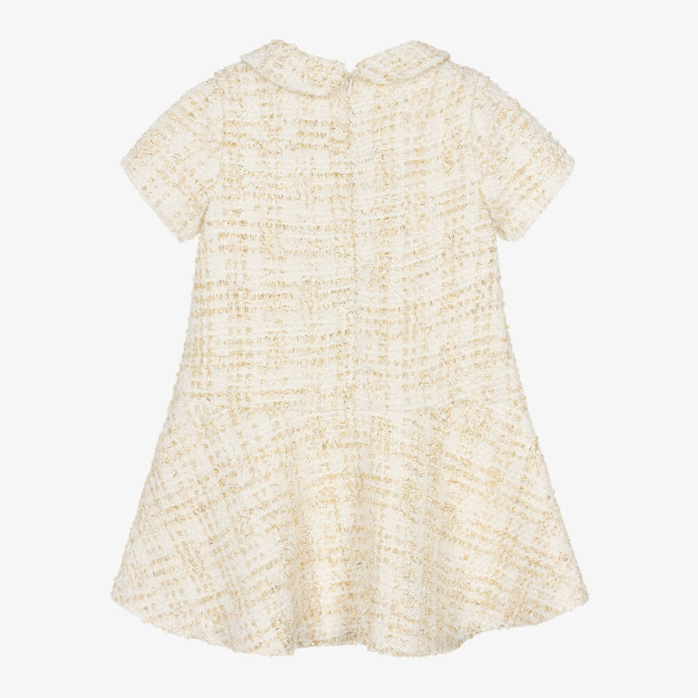 Patachou-Girls Glittering Ivory Dress | Childrensalon Outlet