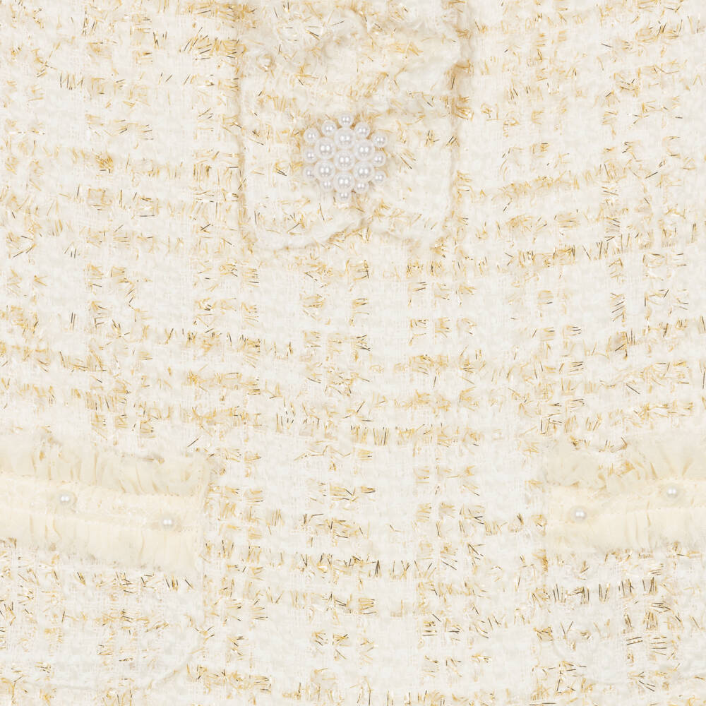 Patachou-Girls Glittering Ivory Dress | Childrensalon Outlet