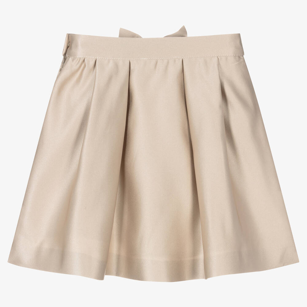 Patachou - Girls Gold Satin Skirt | Childrensalon Outlet