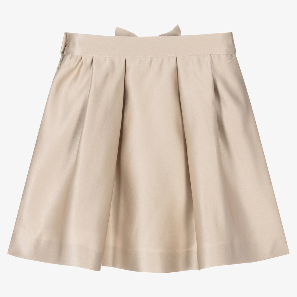 Patachou-Girls Gold Satin Skirt | Childrensalon Outlet